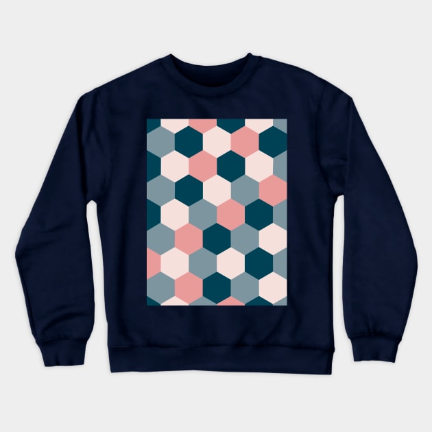 Blush Pink and Blue Geometric Shapes Crewneck Sweatshirt by OneThreeSix
